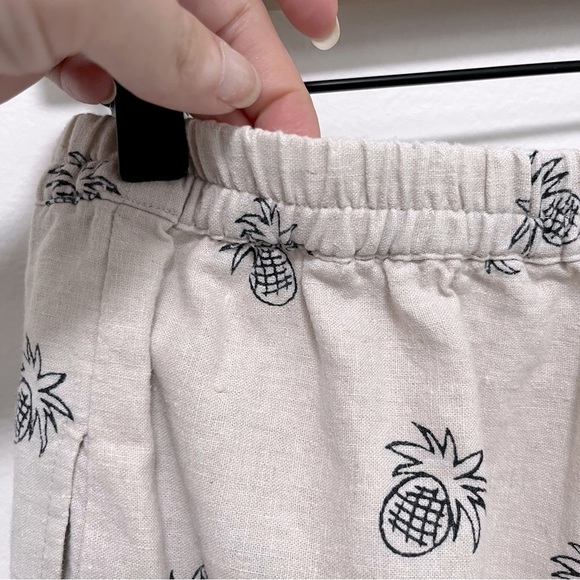COLDWATER CREEK Linen Tropical Pineapple Print Pull On Wide Leg Pants, size S - Picture 6 of 9